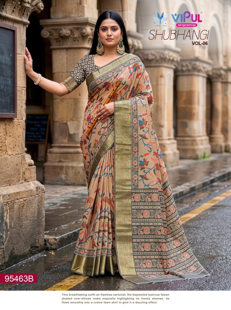Vipul Shubhangi Vol 6 Soft Silk Printed Saree Catalog — Festival Sarees, Vardan Ethnic wholesale from Surat — view 4