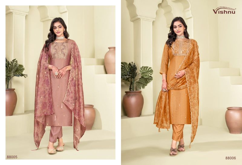 Vishnu Alifaa Salsa Silk Sequence Work Dress Material Catalog — Wholesale Dress Material, Vishnu wholesale from Surat — view 2