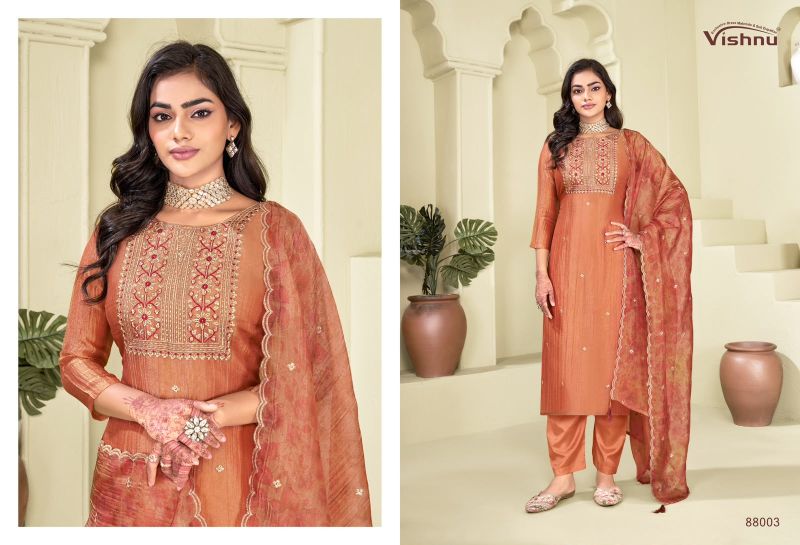 Vishnu Alifaa Salsa Silk Sequence Work Dress Material Catalog — Wholesale Dress Material, Vishnu wholesale from Surat — view 4