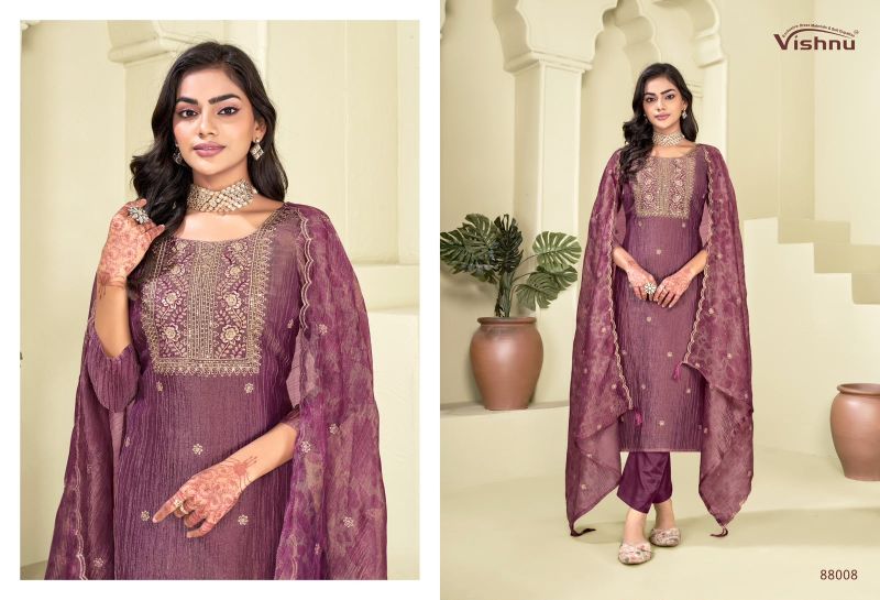 Vishnu Alifaa Salsa Silk Sequence Work Dress Material Catalog — Wholesale Dress Material, Vishnu wholesale from Surat — view 6