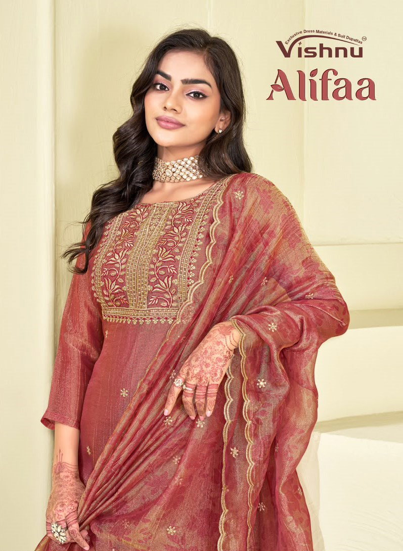 Vishnu Alifaa Salsa Silk Sequence Work Dress Material Catalog — Wholesale Dress Material, Vishnu wholesale from Surat — view 7