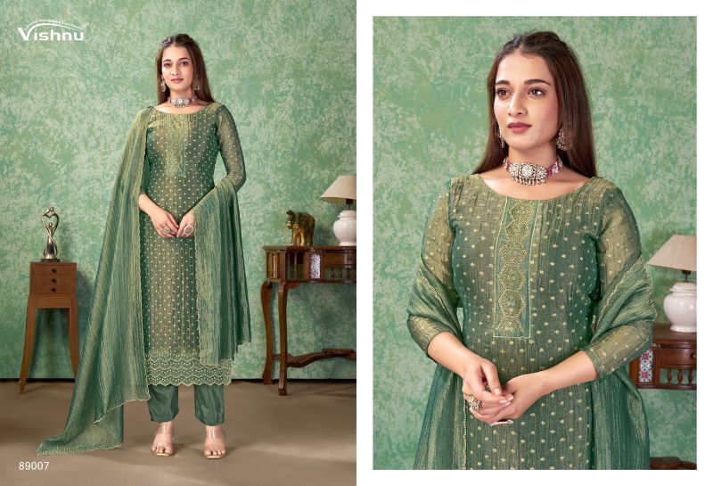 Vishnu Farah Salsa Butti Zarkan Work Designer Dress Material — Wholesale Dress Material, Vishnu wholesale from Surat — view 2