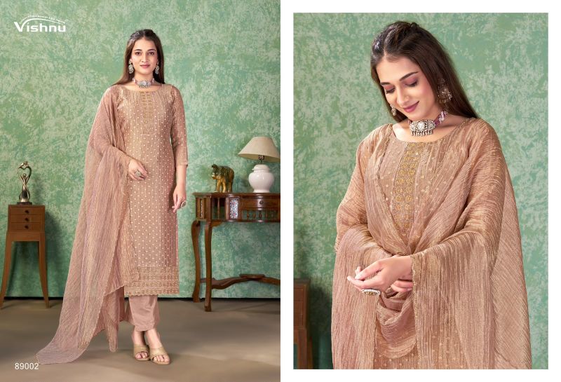Vishnu Farah Salsa Butti Zarkan Work Designer Dress Material — Wholesale Dress Material, Vishnu wholesale from Surat — view 2