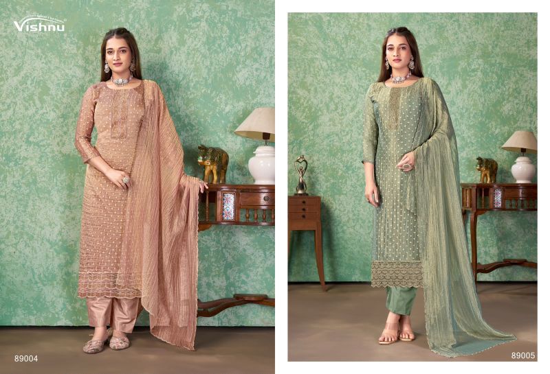 Vishnu Farah Salsa Butti Zarkan Work Designer Dress Material — Wholesale Dress Material, Vishnu wholesale from Surat — view 3