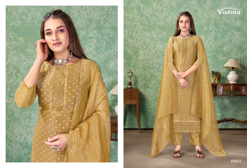Vishnu Farah Salsa Butti Zarkan Work Designer Dress Material — Wholesale Dress Material, Vishnu wholesale from Surat — view 4