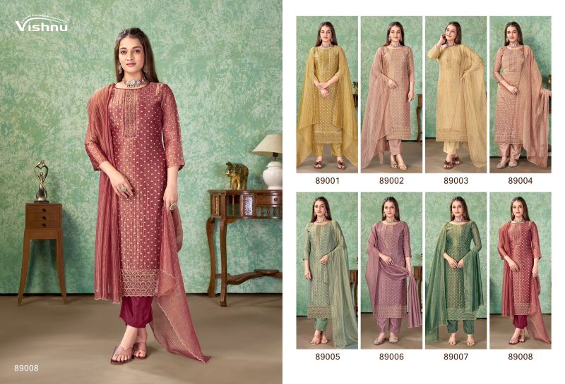Vishnu Farah Salsa Butti Zarkan Work Designer Dress Material — Wholesale Dress Material, Vishnu wholesale from Surat — view 9