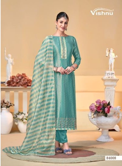 Vishnu Halima Banarasi Silk Beads Embroidered Dress Material Catalog
