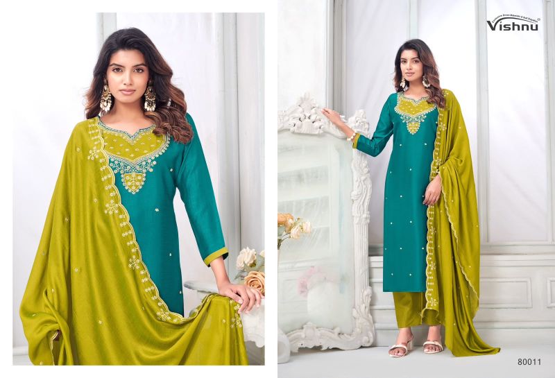 Vishnu Mahika Vichitra Silk Embroidered Dress Material Catalog — Wholesale Dress Material, MPA wholesale from Surat — view 6