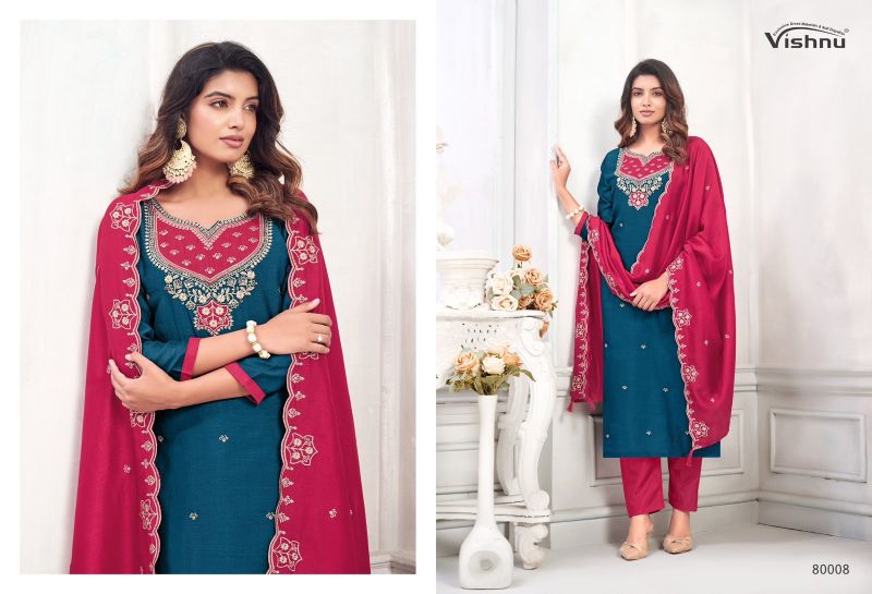 Vishnu Mahika Vichitra Silk Embroidered Dress Material Catalog — Wholesale Dress Material, MPA wholesale from Surat — view 2