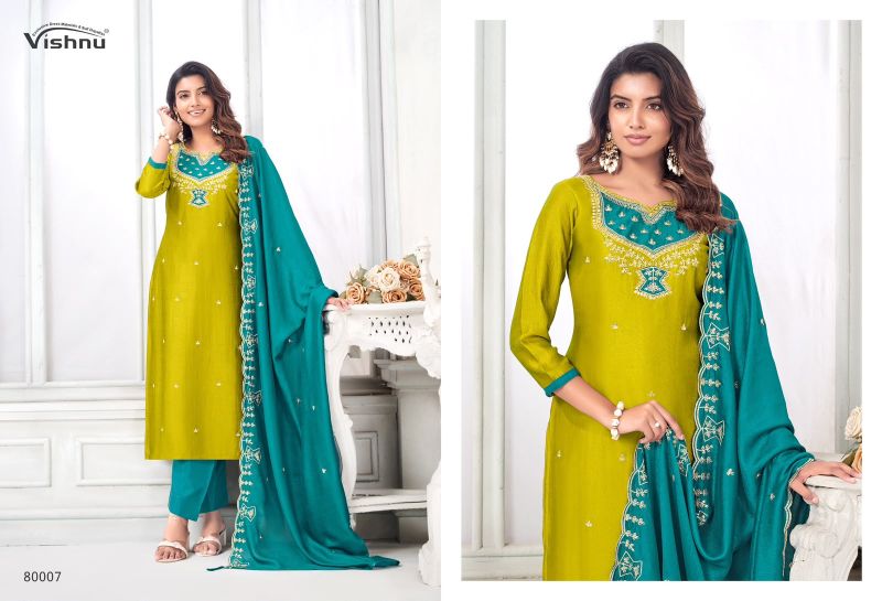 Vishnu Mahika Vichitra Silk Embroidered Dress Material Catalog — Wholesale Dress Material, MPA wholesale from Surat — view 7