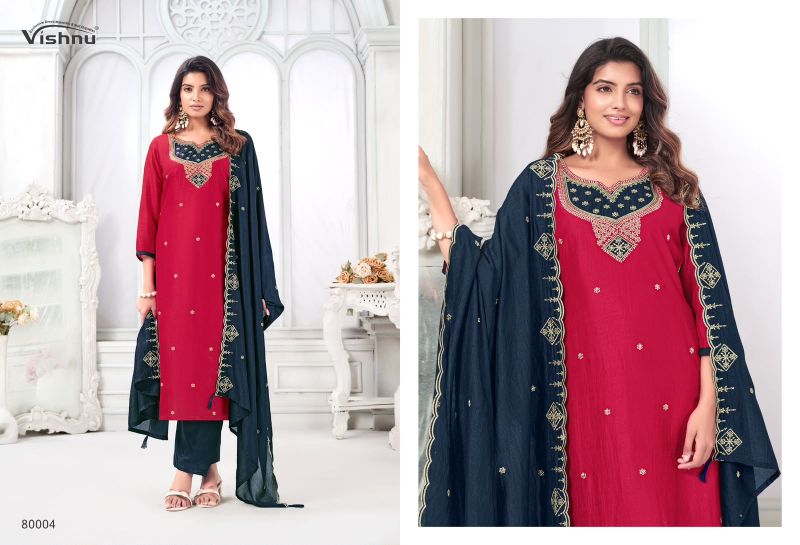 Vishnu Mahika Vichitra Silk Embroidered Dress Material Catalog — Wholesale Dress Material, MPA wholesale from Surat — view 5