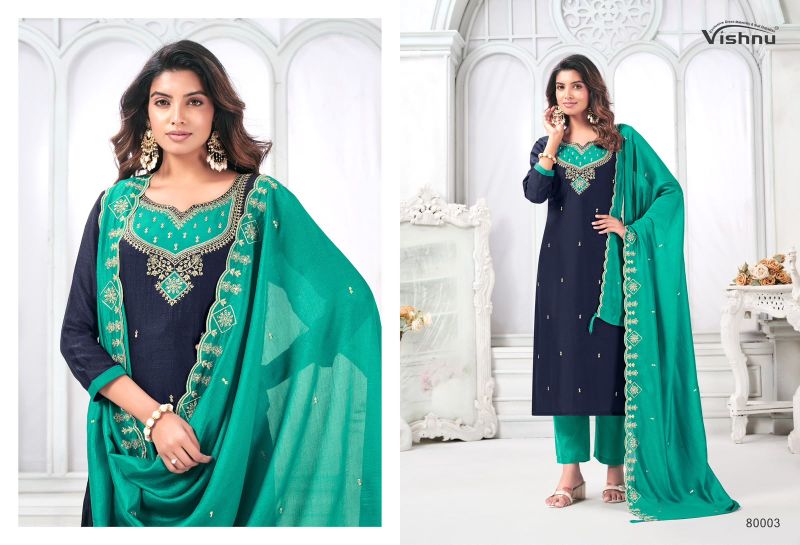 Vishnu Mahika Vichitra Silk Embroidered Dress Material Catalog — Wholesale Dress Material, MPA wholesale from Surat — view 8