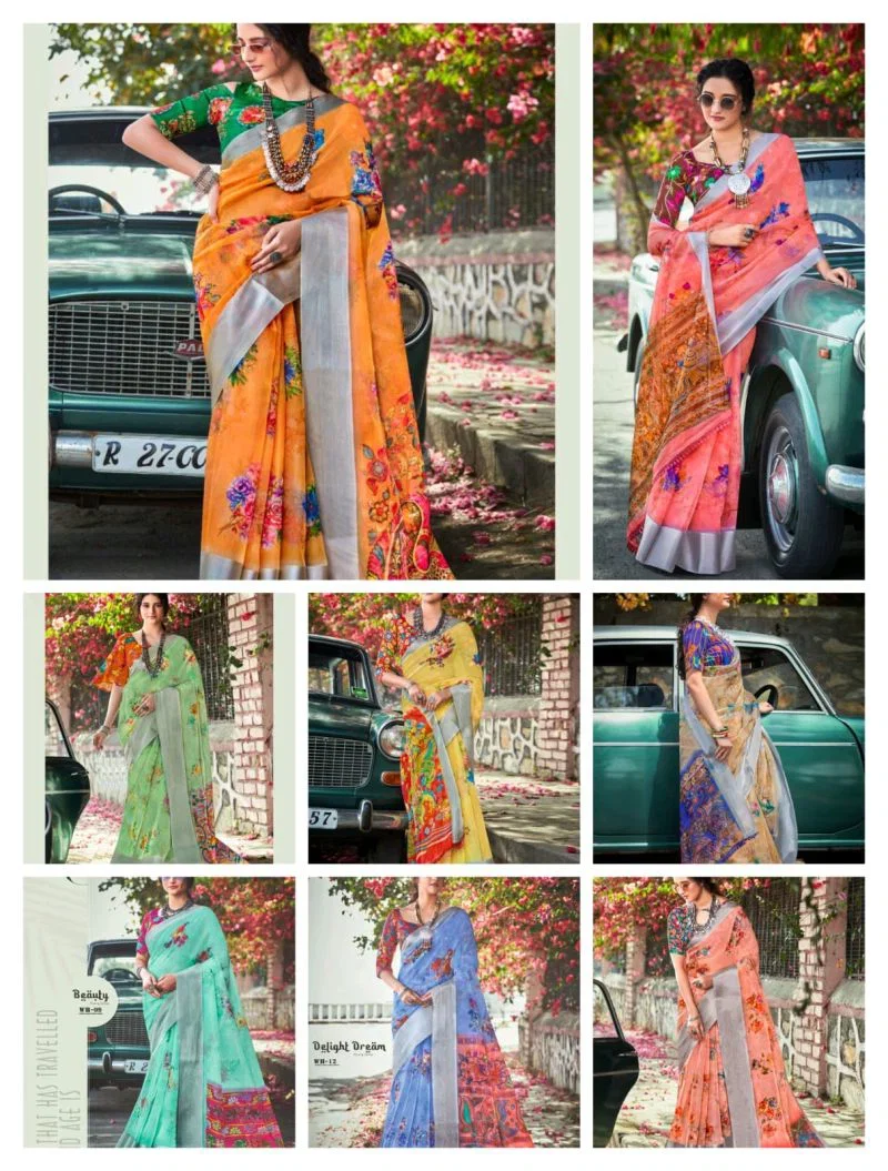 White Lion Organza Digital Printed Saree Catalog — Organza Saree wholesale from Surat — view 16