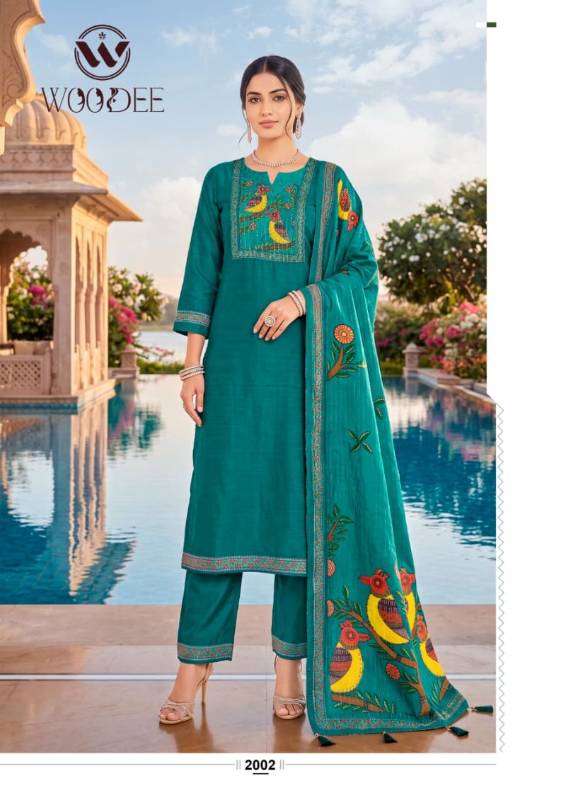 Woodee Banzara Vol 2 Viscose Hand Work Kurti With Bottom Dupatta Set — Wholesale Kurtis, Woodee wholesale from Surat — view 6