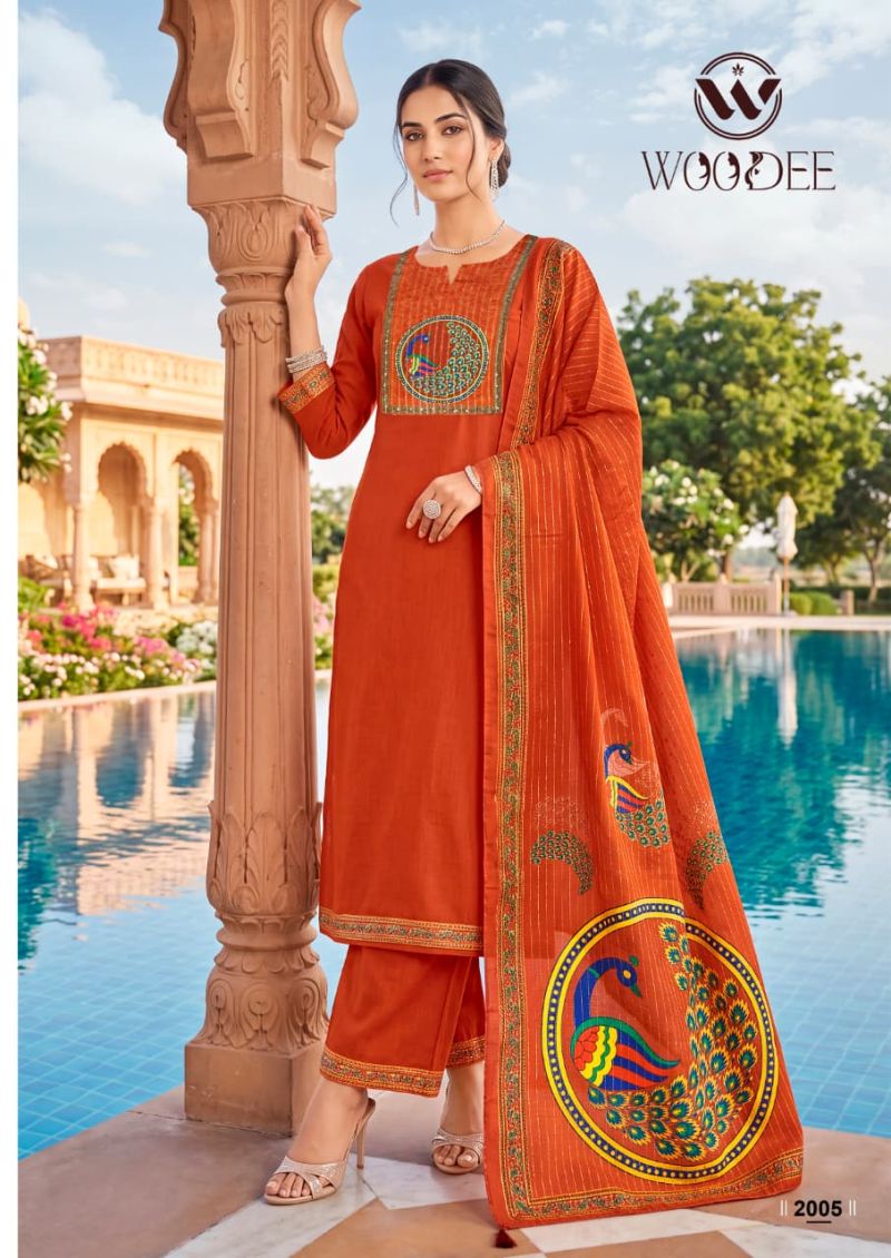 Woodee Banzara Vol 2 Viscose Hand Work Kurti With Bottom Dupatta Set — Wholesale Kurtis, Woodee wholesale from Surat — view 3