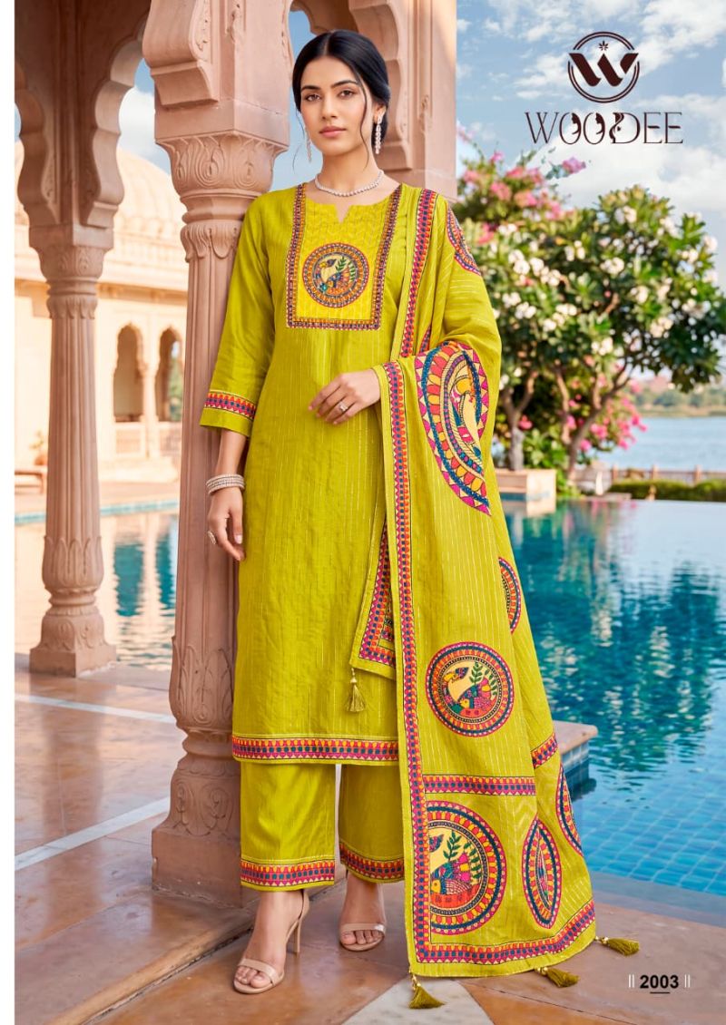 Woodee Banzara Vol 2 Viscose Hand Work Kurti With Bottom Dupatta Set — Wholesale Kurtis, Woodee wholesale from Surat — view 2
