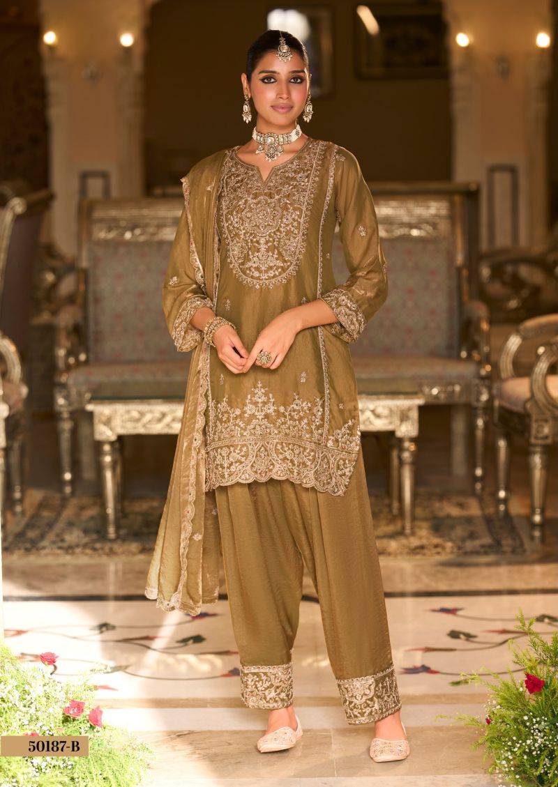 Zaveri D 50187 Cord Silk Beats Work Designer Farshi Salwar Kameez Catalog — Wholesale Kurtis, ZAVERI wholesale from Surat — Photo 2
