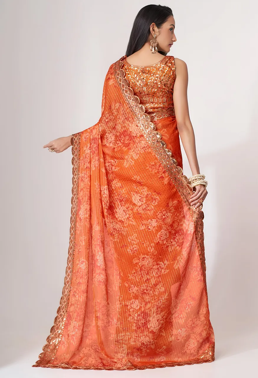 Zeel 1102 Organza with Zari & Sequins Embroidery Designer Saree — Wholesale Sarees, Zeel wholesale from Surat - Gallery Image 13