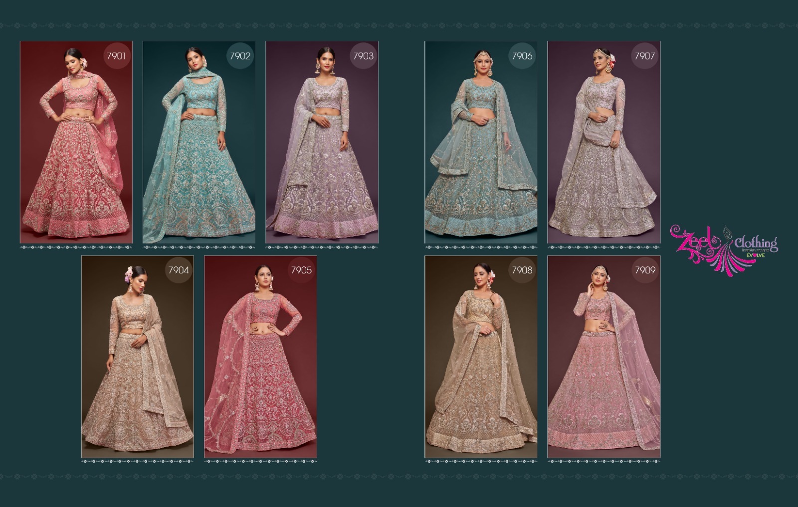 Zeel The Shimmers Vol-1 Designer Embroidered Lehenga Collection — Wholesale Lehenga wholesale from Surat — view 7