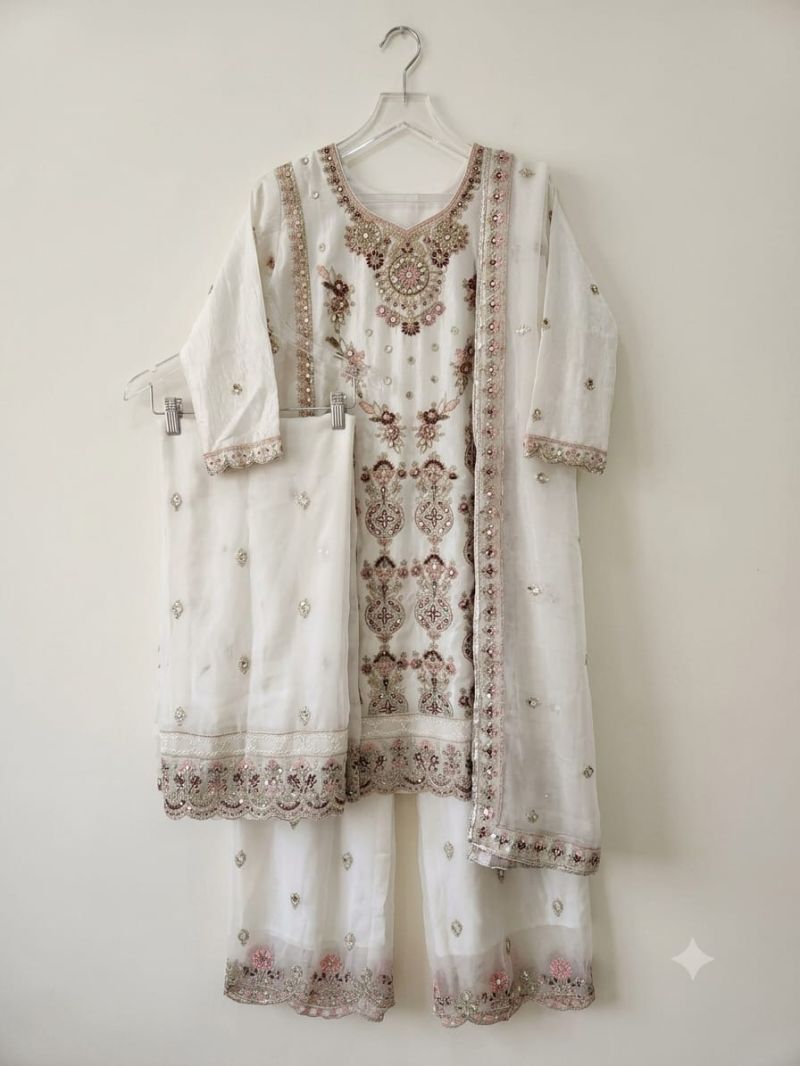Zorista 11030 A And B Pure Fandy Silk Embroidered Salwar Kameez