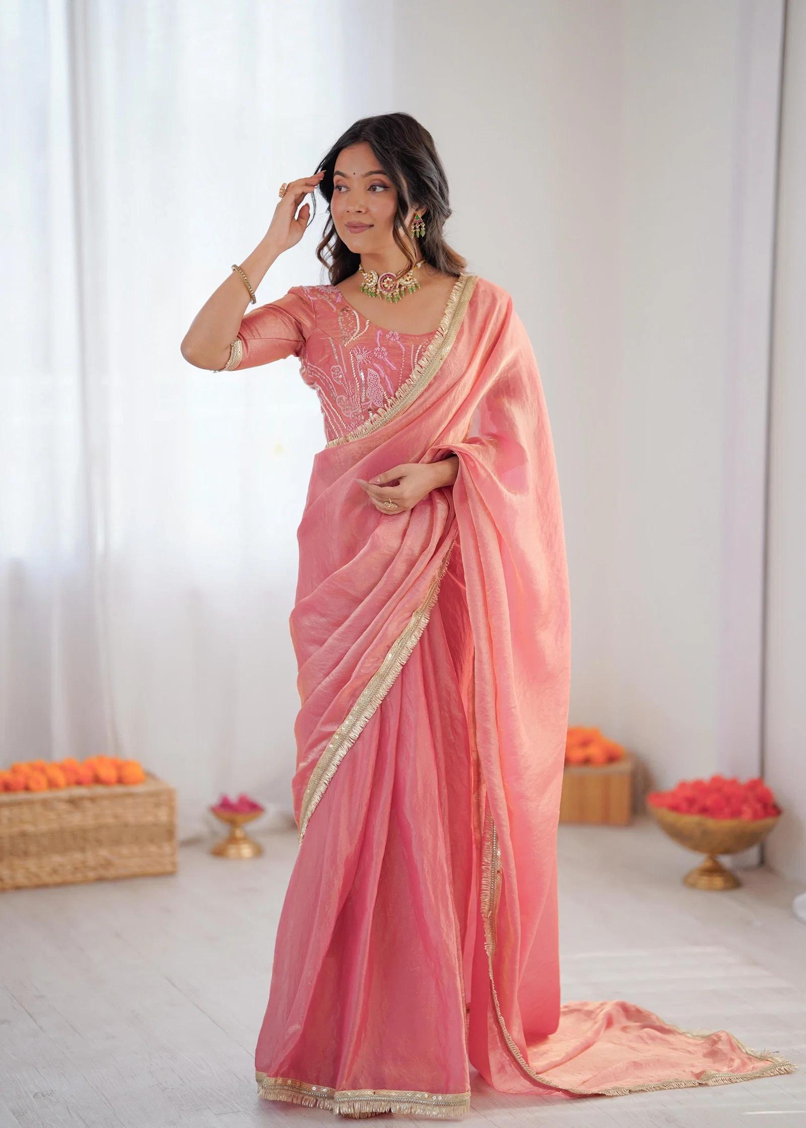 Glory Sp 77 Fendy Silk Disgner  Saree Catalog — Wholesale Sarees, Vardan Ethnic wholesale from Surat — view 4