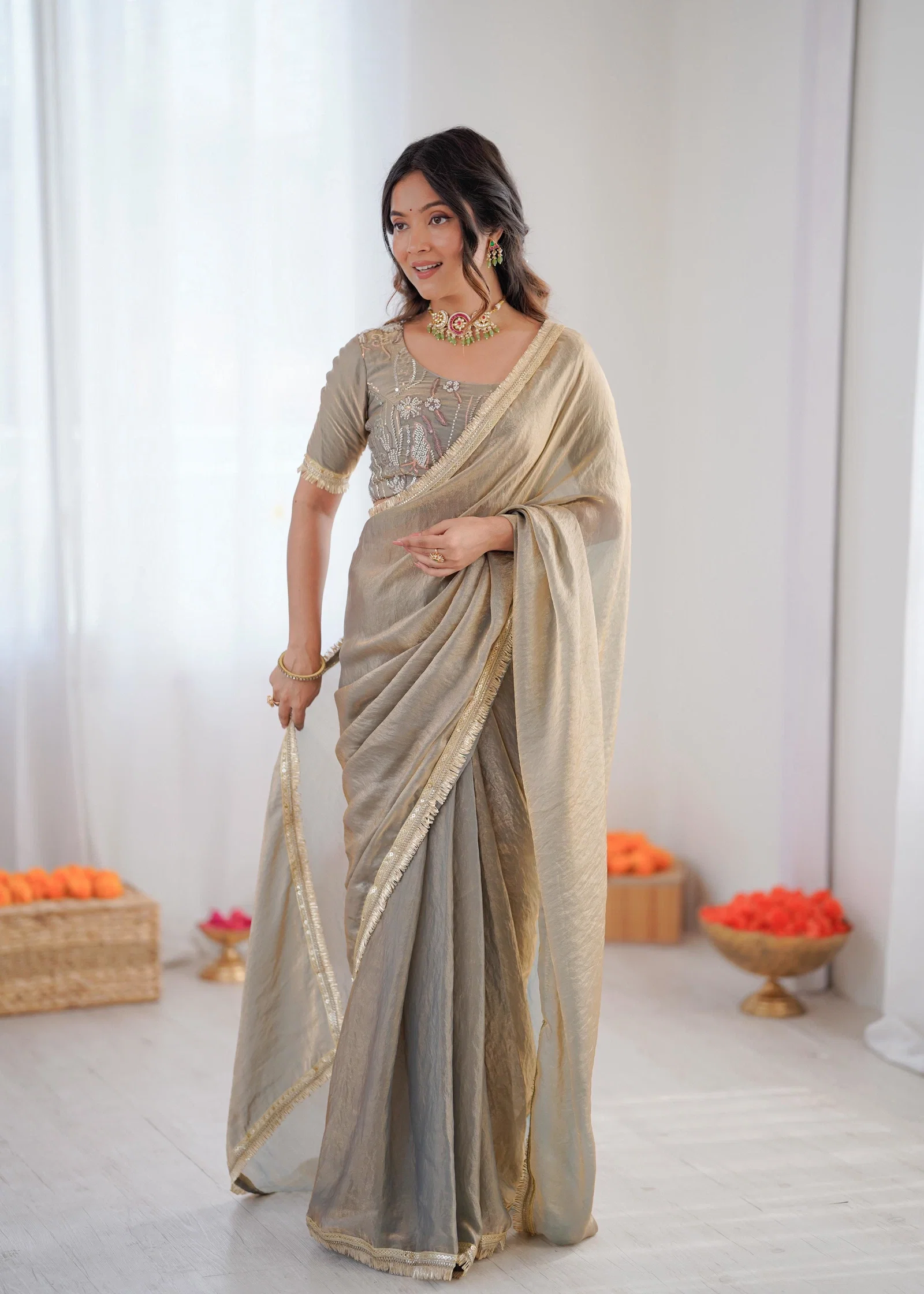 Glory Sp 77 Fendy Silk Disgner  Saree Catalog — Wholesale Sarees, Vardan Ethnic wholesale from Surat — view 7