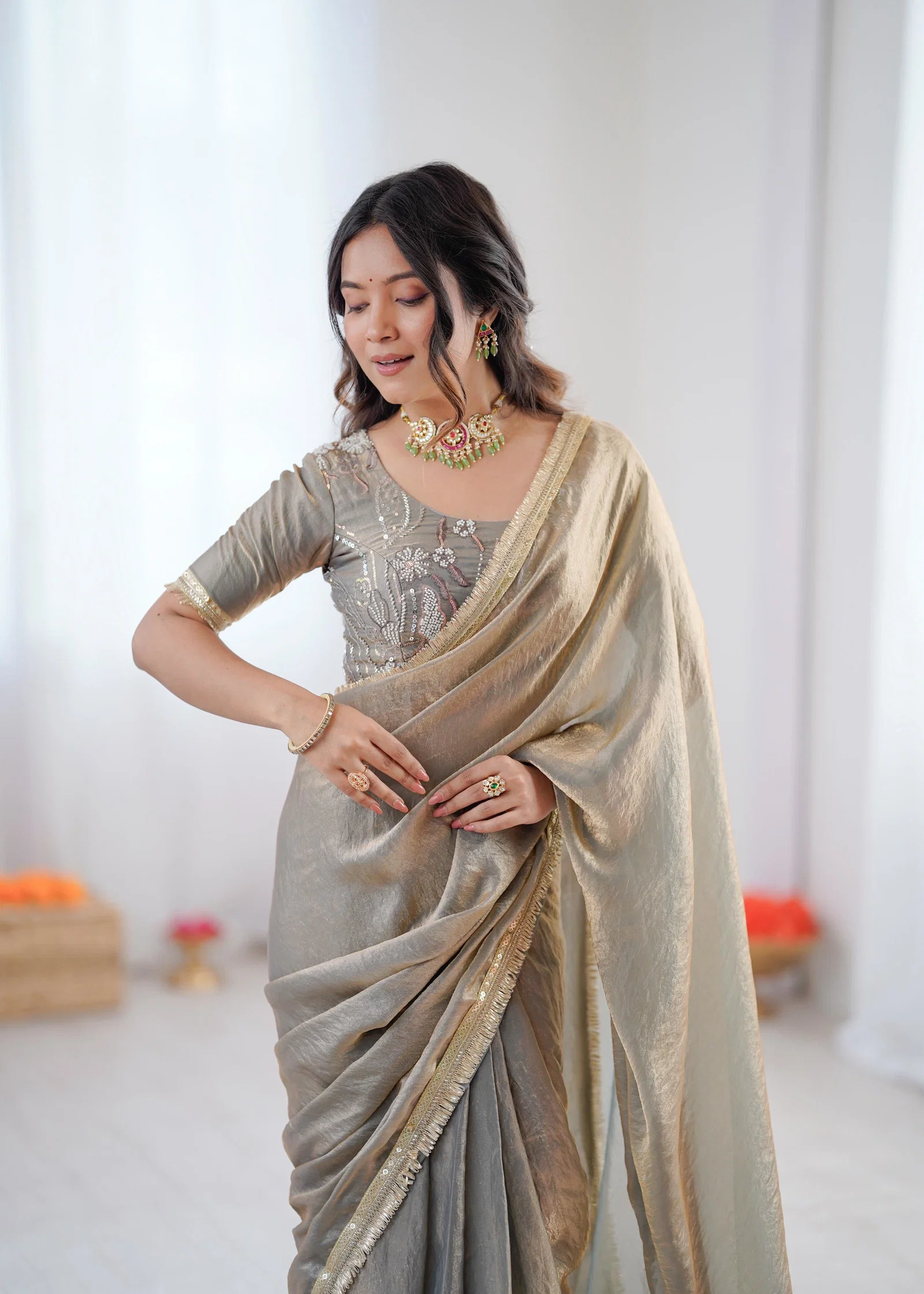 Glory Sp 77 Fendy Silk Disgner  Saree Catalog — Wholesale Sarees, Vardan Ethnic wholesale from Surat — view 10