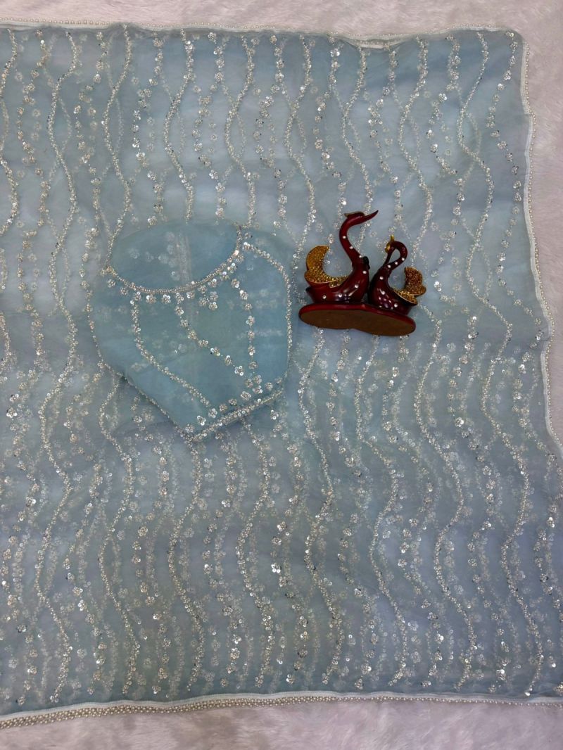 Kc 2156 Soft Net Beads Sequence Worked Premium Saree Catalog — Saree, Vardan Ethnic wholesale from Surat — Photo 2