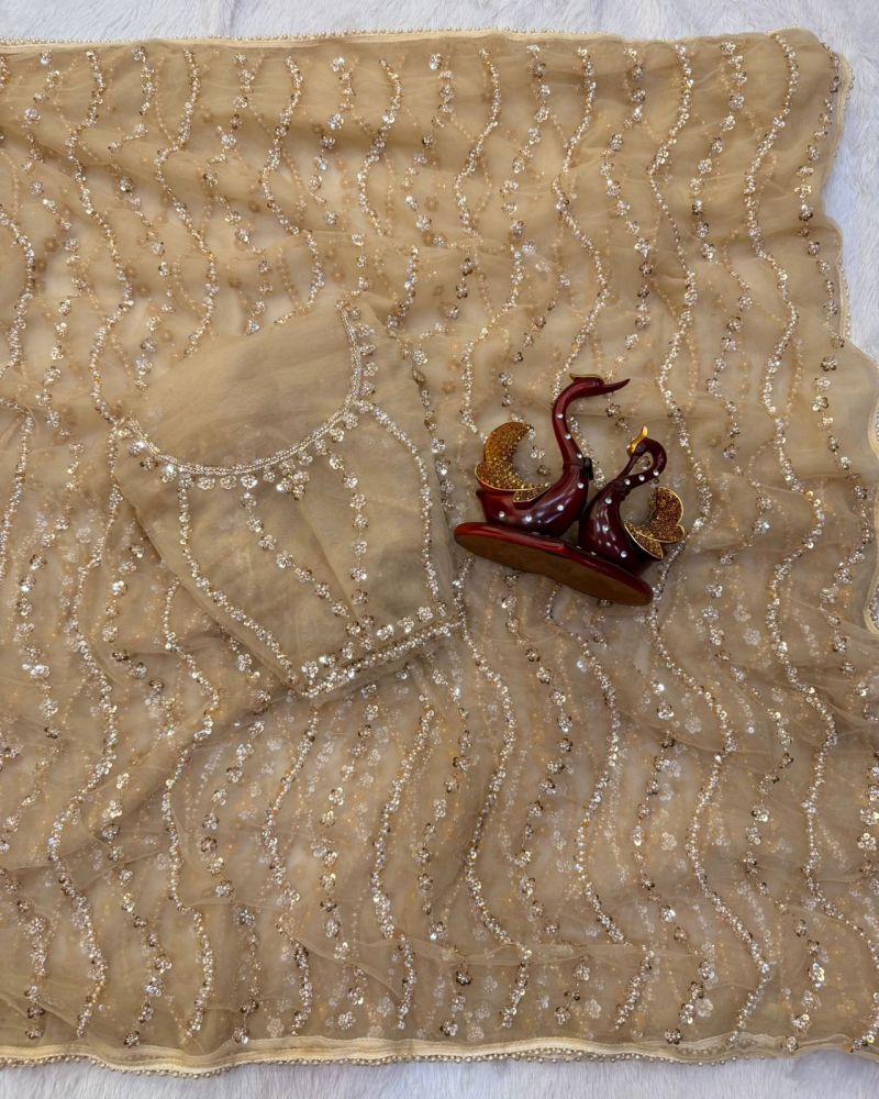 Kc 2156 Soft Net Beads Sequence Worked Premium Saree Catalog — Saree, Vardan Ethnic wholesale from Surat — Photo 3