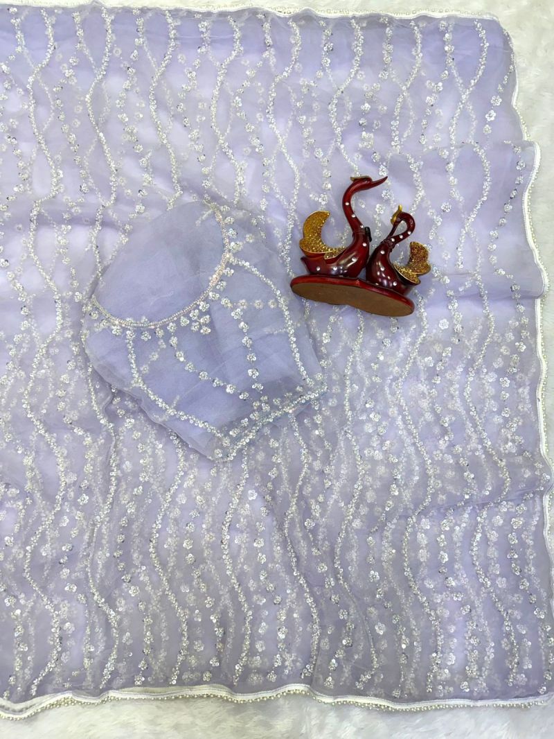 Kc 2156 Soft Net Beads Sequence Worked Premium Saree Catalog — Saree, Vardan Ethnic wholesale from Surat — Photo 4