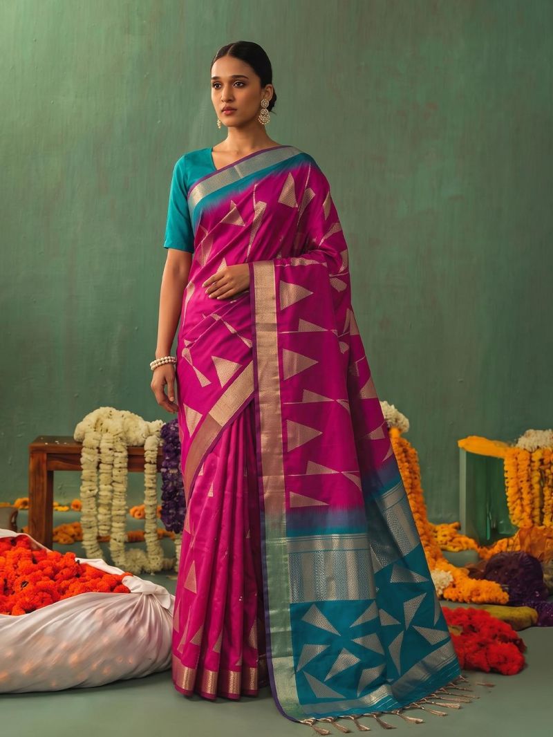 Ast Kaira Silk Soft Silk Festival Wear Saree Catalog — Organza Saree, Vardan Ethnic wholesale from Surat — Photo 2