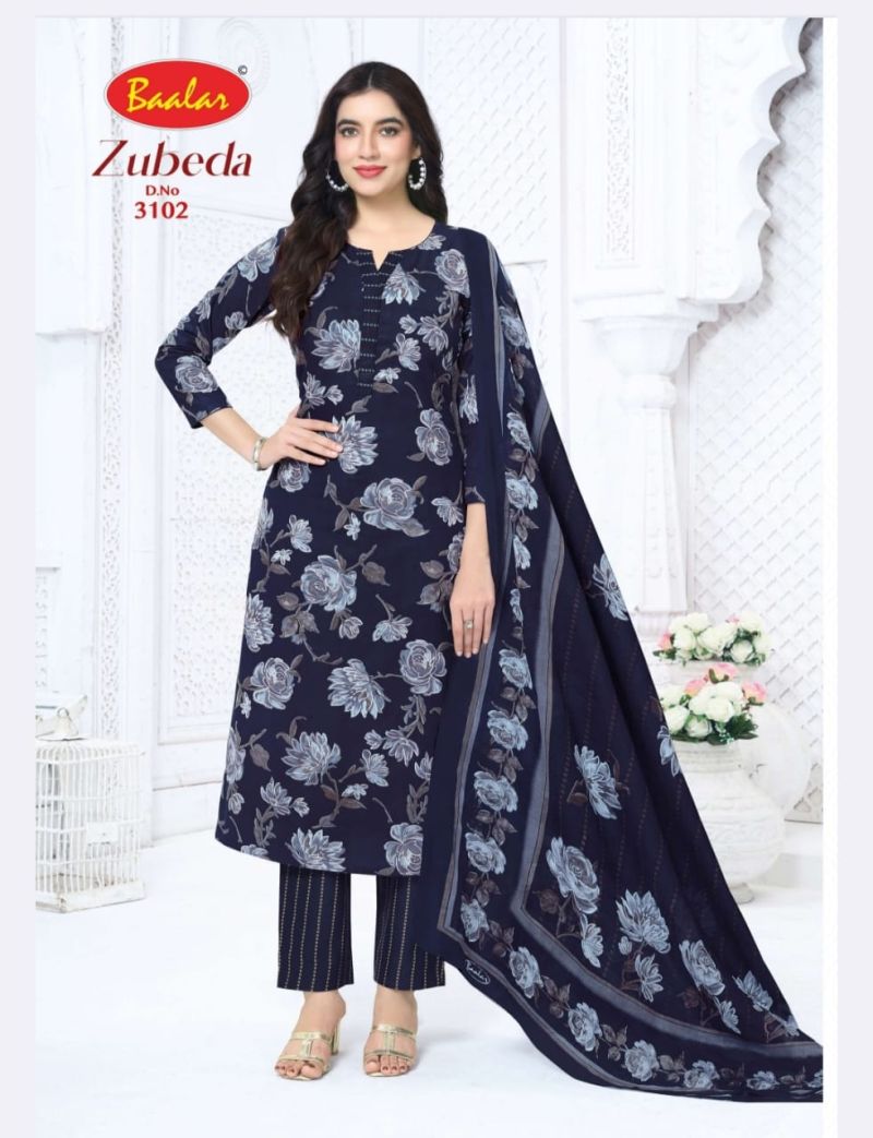 Baalar Zubeda Vol 30 Cotton Printed Fancy Dress Material — Wholesale Dress Material, Baalar wholesale from Surat — view 4