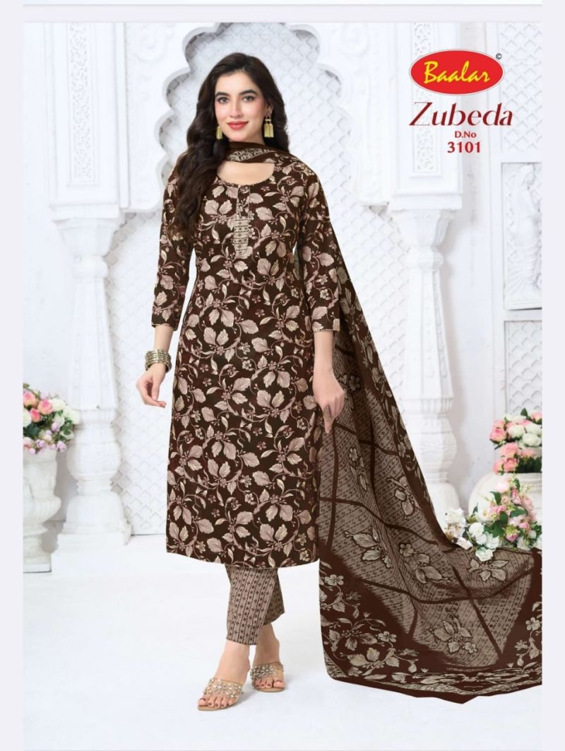 Baalar Zubeda Vol 30 Cotton Printed Fancy Dress Material — Wholesale Dress Material, Baalar wholesale from Surat — view 5