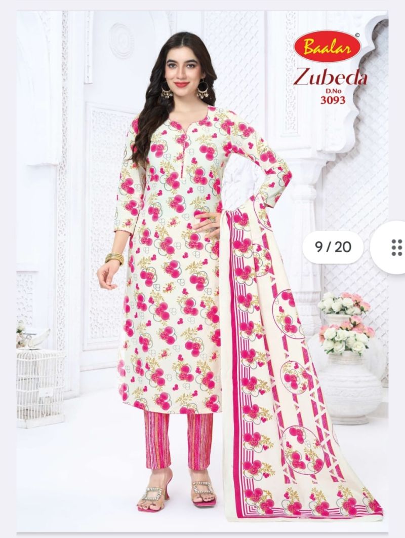 Baalar Zubeda Vol 30 Cotton Printed Fancy Dress Material — Wholesale Dress Material, Baalar wholesale from Surat — view 9