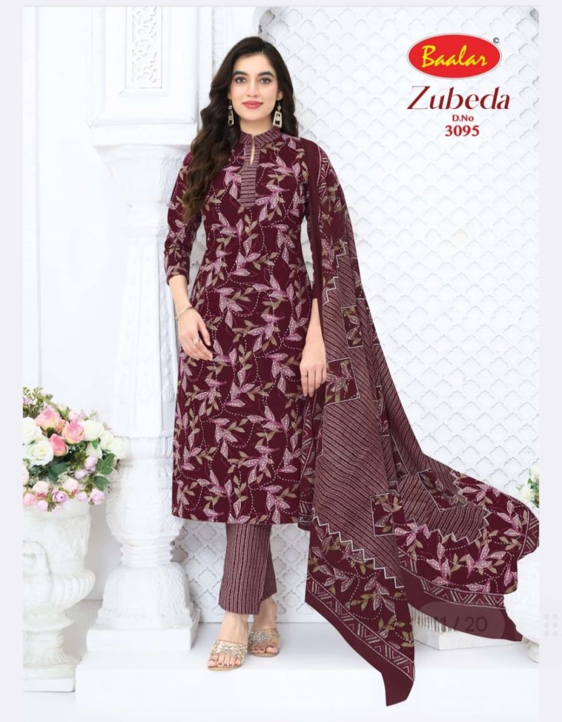 Baalar Zubeda Vol 30 Cotton Printed Fancy Dress Material — Wholesale Dress Material, Baalar wholesale from Surat — view 2