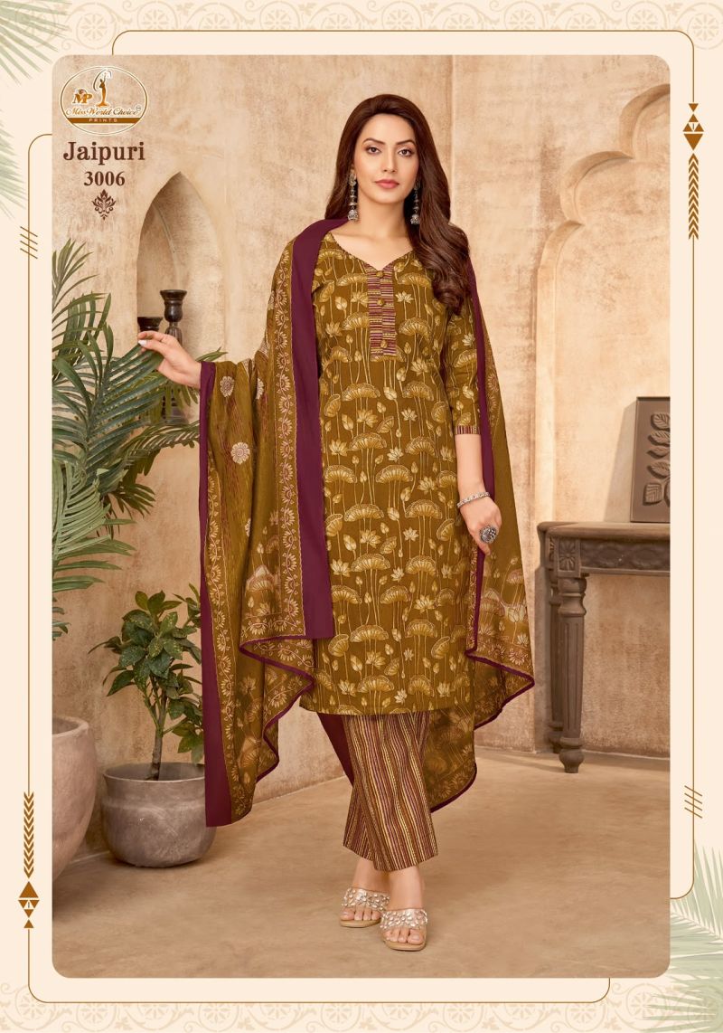 Miss World Jaipuri Vol 3 Readymade Cotton Kurti Pant With Dupatta Set — Wholesale Kurtis, Miss World wholesale from Surat — Photo 6