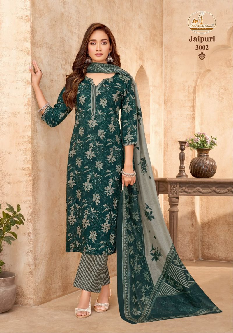 Miss World Jaipuri Vol 3 Readymade Cotton Kurti Pant With Dupatta Set — Wholesale Kurtis, Miss World wholesale from Surat — Photo 7