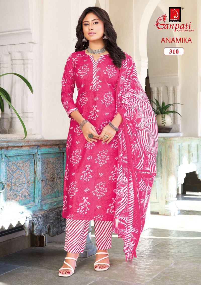 Ganpati Anamika Vol 3 Readymade Cotton Kurti Pant With Dupatta Catalog — Wholesale Kurtis, Ganpati Cotton Suit wholesale from Surat — Photo 2