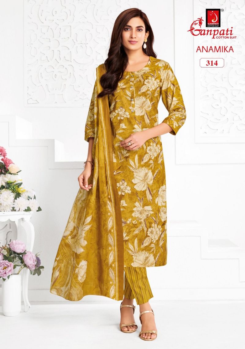 Ganpati Anamika Vol 3 Readymade Cotton Kurti Pant With Dupatta Catalog — Wholesale Kurtis, Ganpati Cotton Suit wholesale from Surat — Photo 10