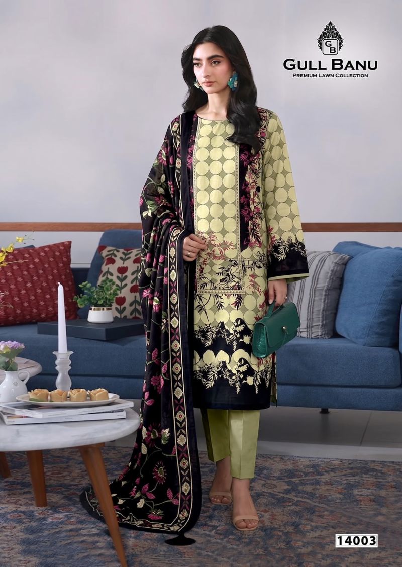 Gull A Ahmed Gull Banu Vol 14 Wholesale Cambric Cotton Karachi Dress Material Catalog — Wholesale Pakistani Suits, Gull A Ahmed wholesale from Surat — view 5