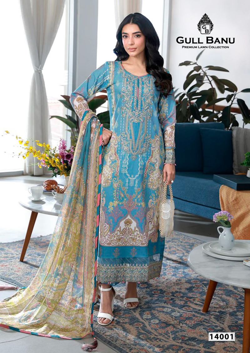 Gull A Ahmed Gull Banu Vol 14 Wholesale Cambric Cotton Karachi Dress Material Catalog — Wholesale Pakistani Suits, Gull A Ahmed wholesale from Surat — view 7