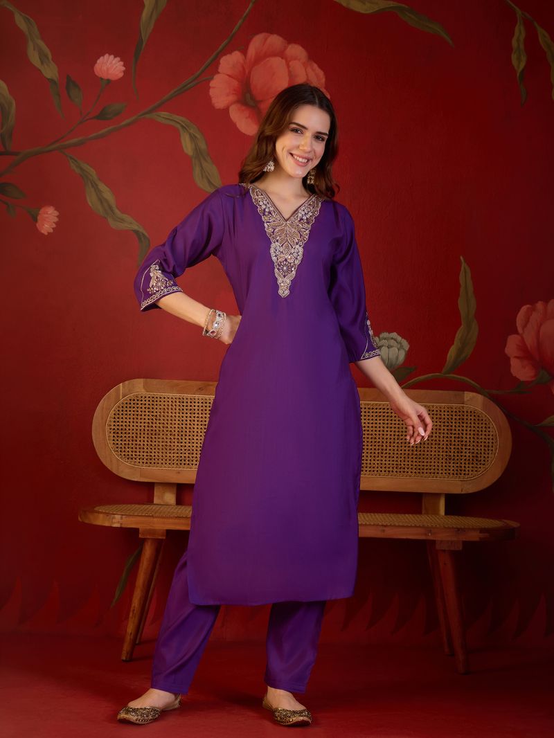 S Mahi 131 Wholesale Roman Handworked Kurti With Bottom Dupatta Collection — Wholesale Kurtis, Vardan Ethnic wholesale from Surat — Photo 4