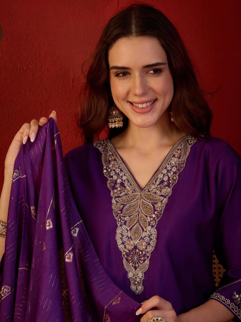 S Mahi 131 Wholesale Roman Handworked Kurti With Bottom Dupatta Collection — Wholesale Kurtis, Vardan Ethnic wholesale from Surat — Photo 3