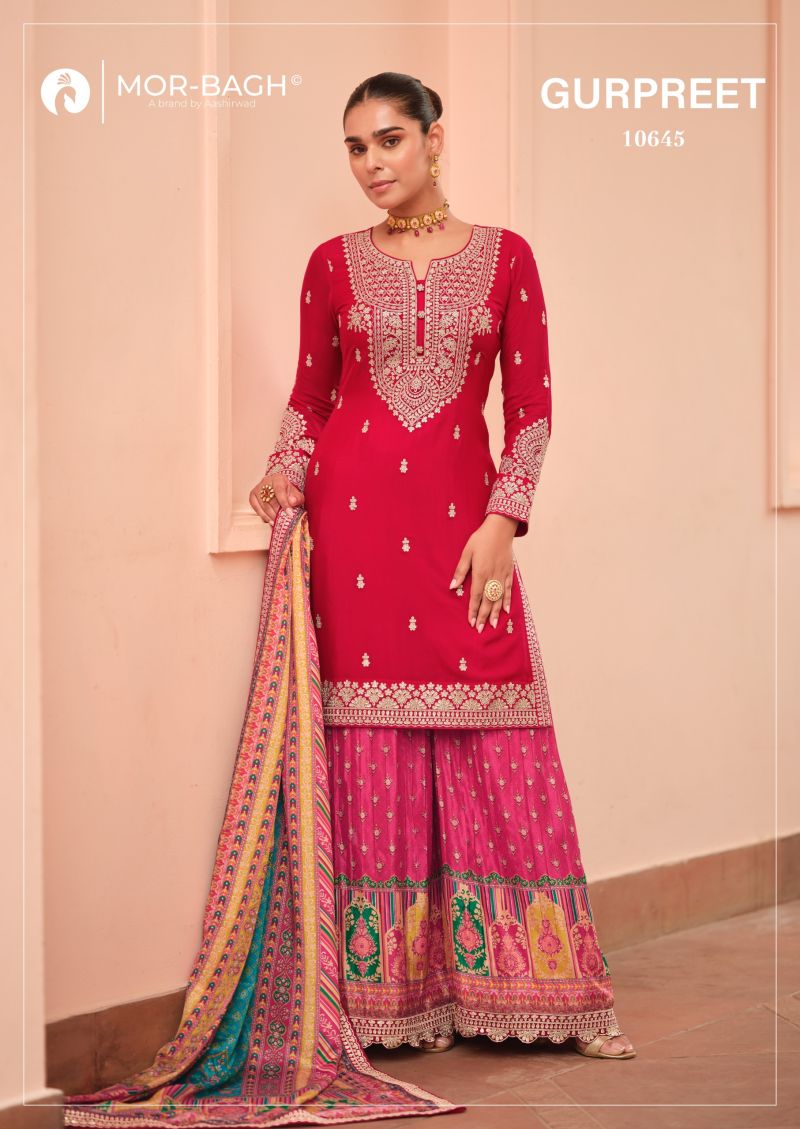 Aashirwad Mor Bagh Gurpreet Chinon Silk Designer Salwar Suit Catalog — Wholesale Dress Material, Aashirwad Creation wholesale from Surat — view 2