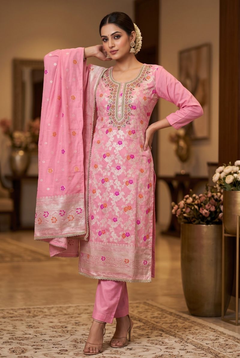 Aurraa Jivika Banarasi Cotton Silk Hand Work Salwar Kameez Catalog — Wholesale Kurtis, Aurraa wholesale from Surat — Photo 4