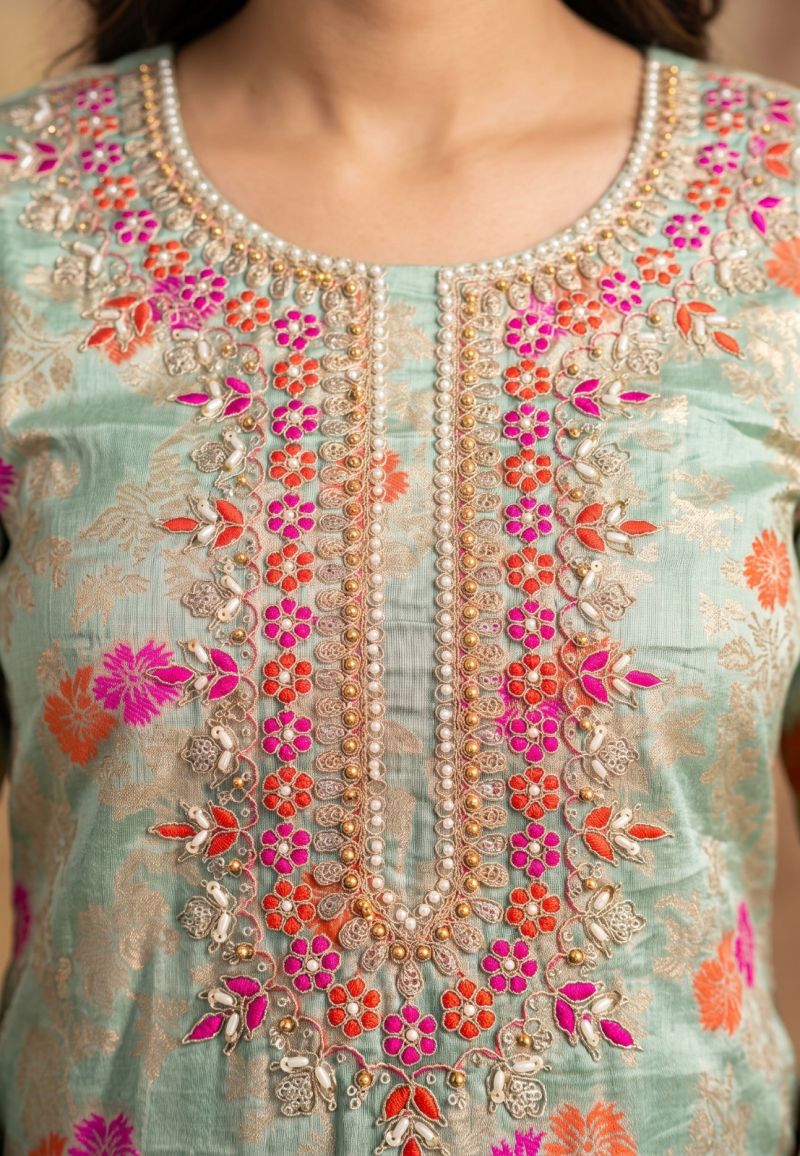 Aurraa Jivika Banarasi Cotton Silk Hand Work Salwar Kameez Catalog — Wholesale Kurtis, Aurraa wholesale from Surat — Photo 5