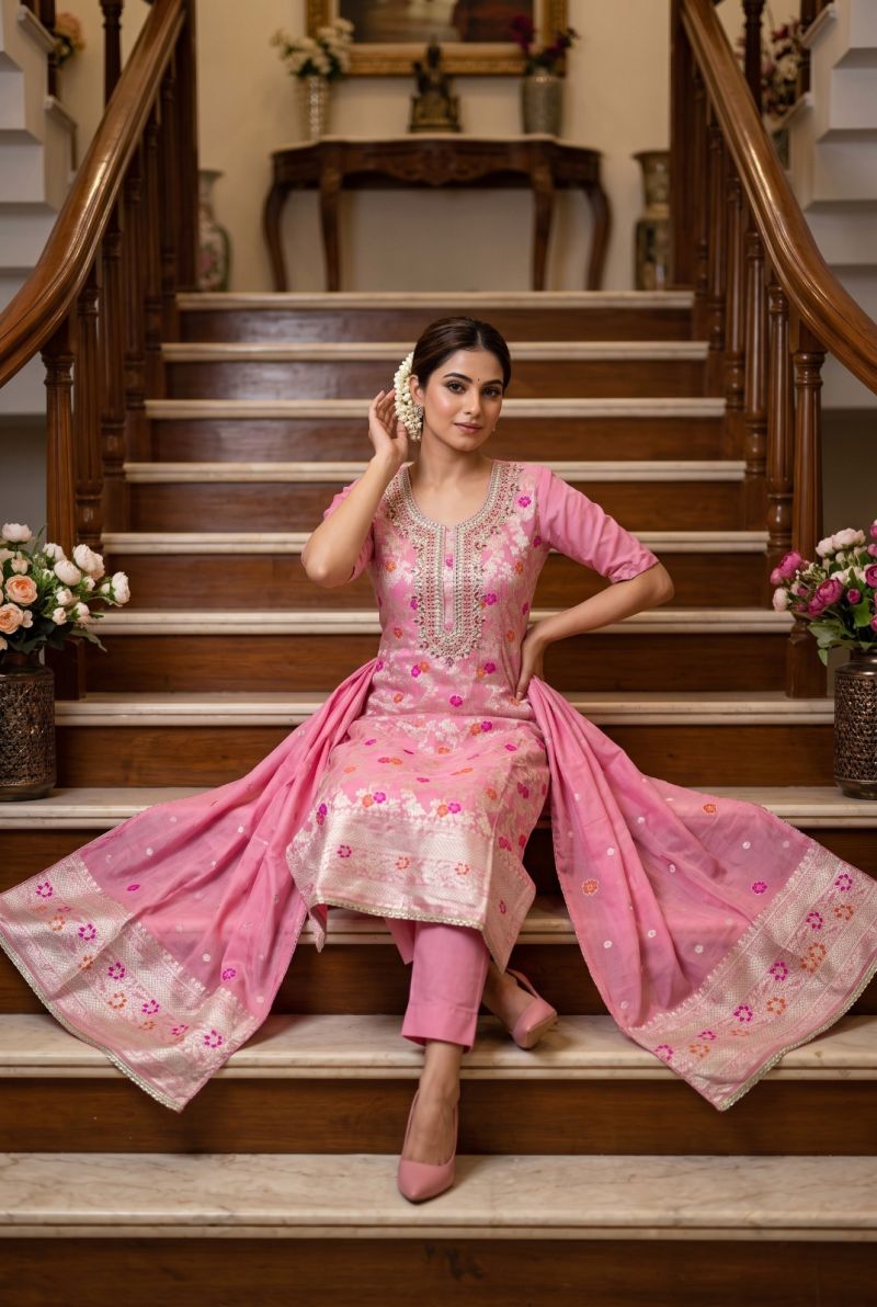 Aurraa Jivika Banarasi Cotton Silk Hand Work Salwar Kameez Catalog — Wholesale Kurtis, Aurraa wholesale from Surat — Photo 8