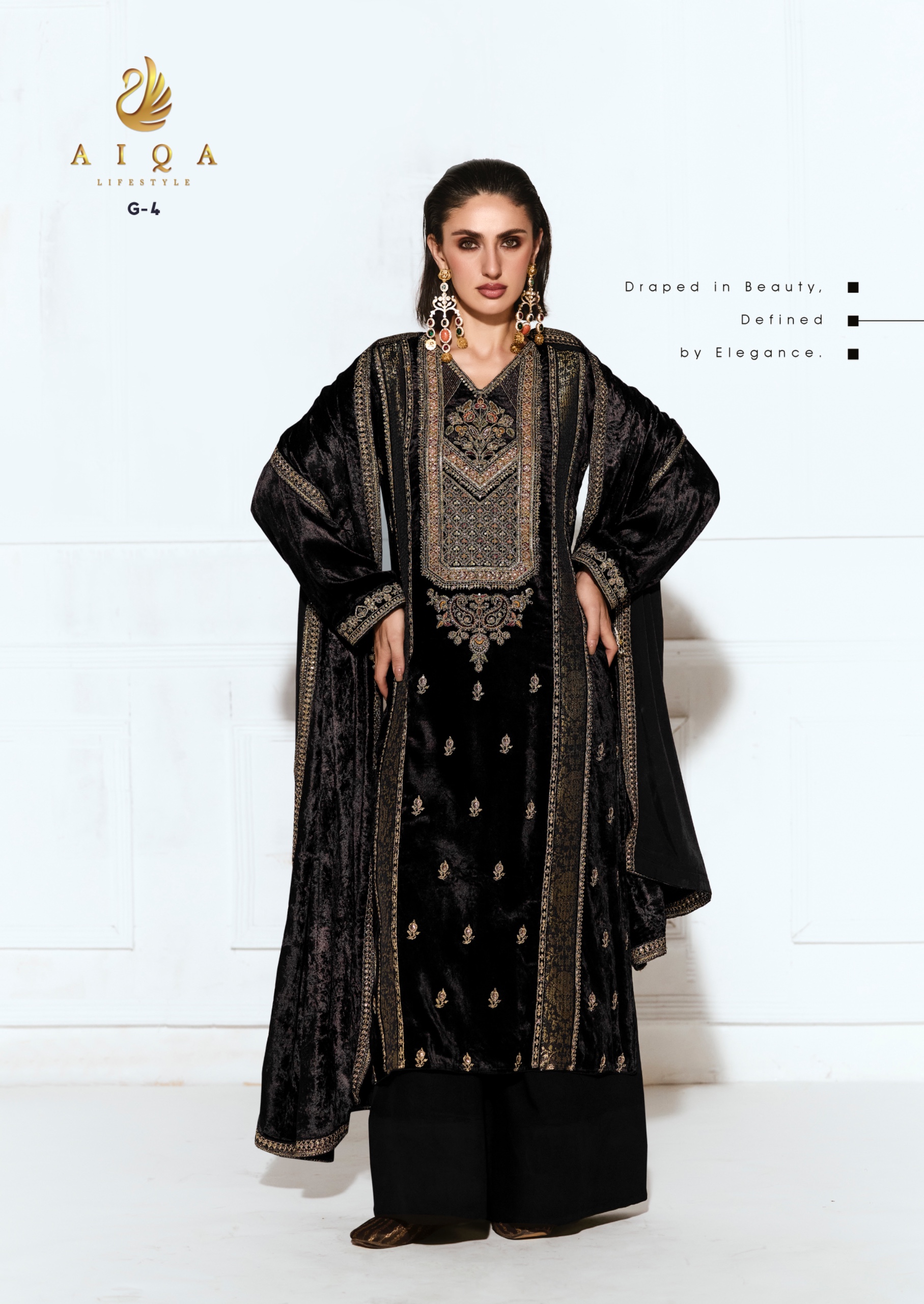 AIQA Rubaab Wholesale Velvet Pure Viscose Salwar Kameez Catalog — Wholesale Salwar Suits, ALQA wholesale from Surat — Photo 6