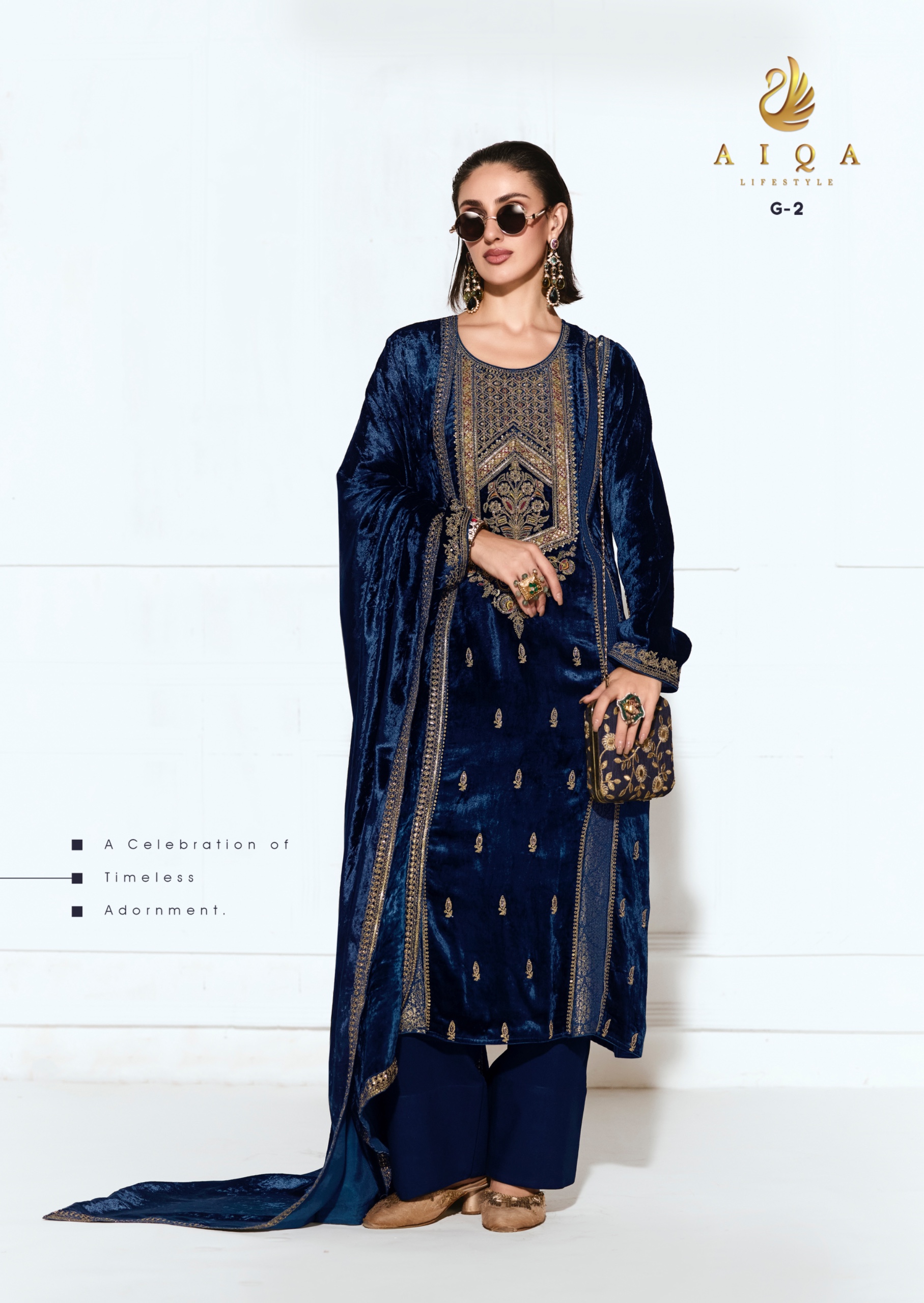 AIQA Rubaab Wholesale Velvet Pure Viscose Salwar Kameez Catalog — Wholesale Salwar Suits, ALQA wholesale from Surat — Photo 4