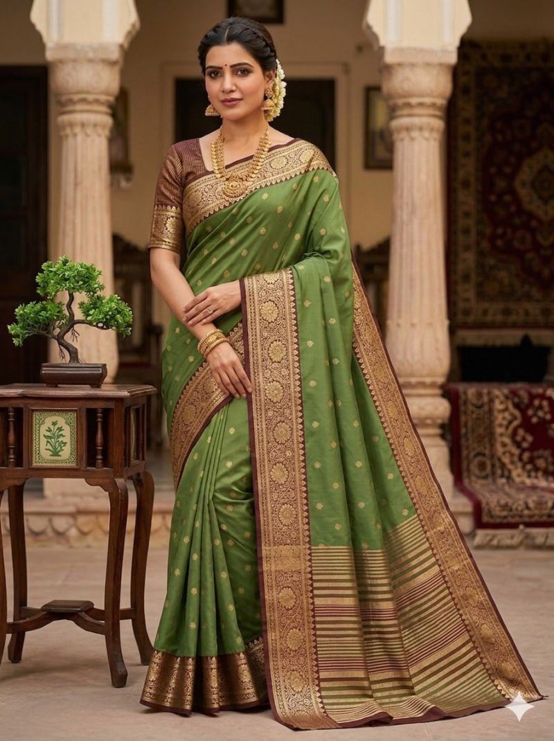 Aab Kaavya Vol 1 Pure Mercerised Soft Silk Meenakari Work Saree Collection — Festival Sarees, Vardan Ethnic wholesale from Surat — Photo 4